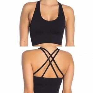 Zella Black Seamless Strappy Crossback Sports Bra size small BNWT